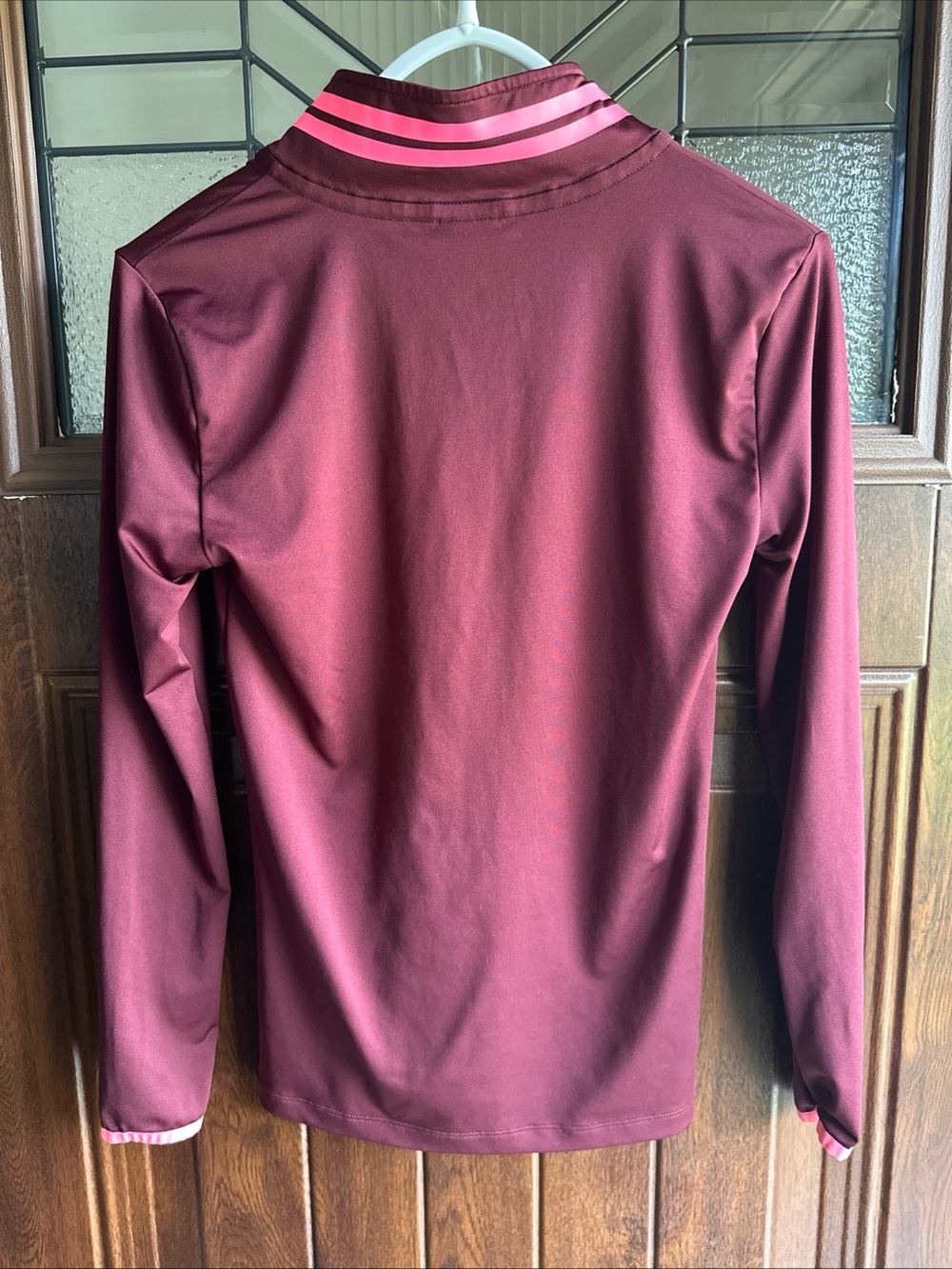 PINK Victoria's Secret by Victoria's Secret Women’s Maroon Half-Zip Long sleeve - Picture 3 of 6